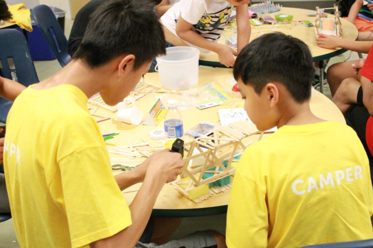 students bridge building